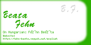beata fehn business card